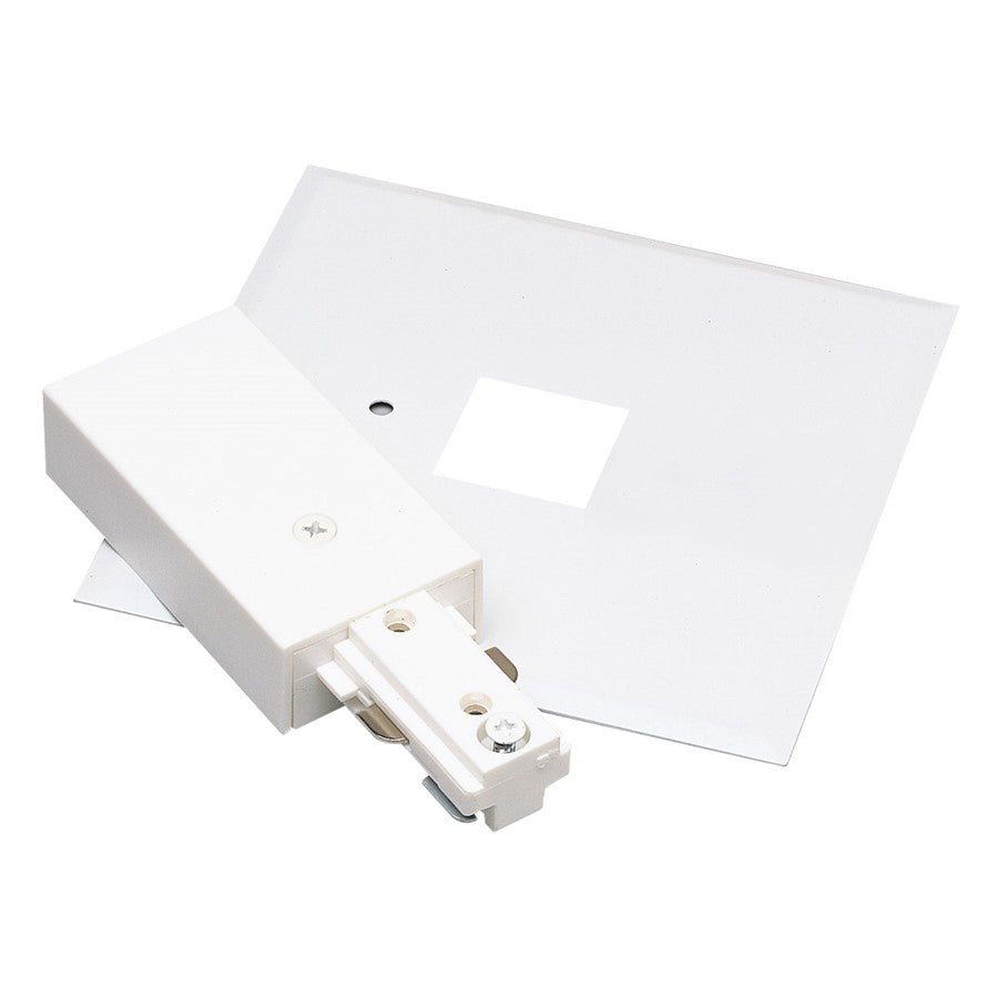 Nora Lighting Live End Feed/Cover, 1 Circuit Track, White - NT-311W
