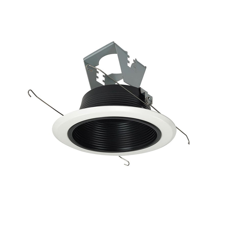 Nora Lighting 5" Stepped Baffle/Metal Ring/Bracket, Black/White - NT-5010B