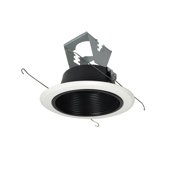 Nora Lighting 5" Stepped Baffle/Metal Ring/Bracket, Black/White - NT-5010B