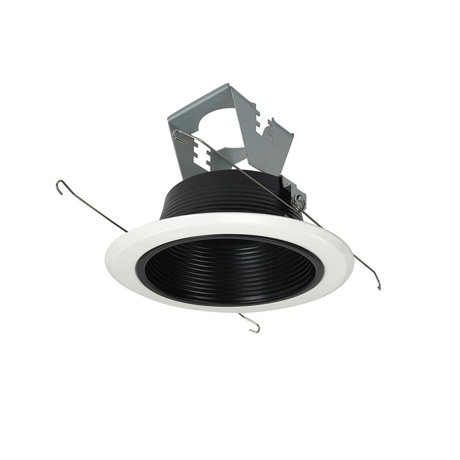 Nora Lighting 5" Stepped Baffle/Metal Ring/Bracket, Black/White - NT-5010B