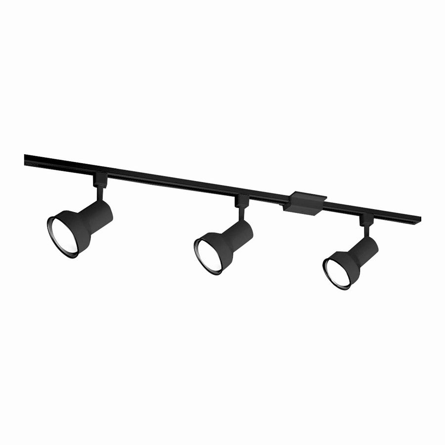 Nora 4-ft Track Pack (3) Step Cyl PAR30 Track Heads, Blk - NTL-150B