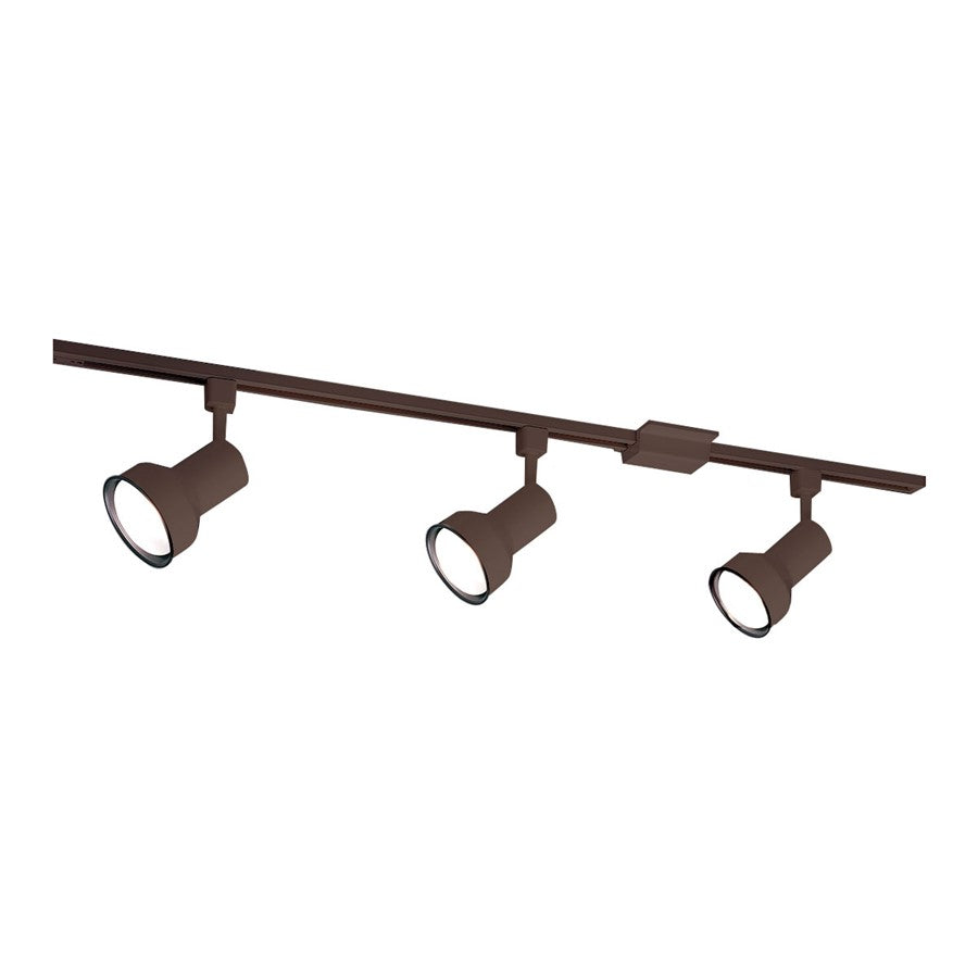 Nora 4-ft Track Pack (3) Step Cyl PAR30 Track Heads, Brz - NTL-150BZ
