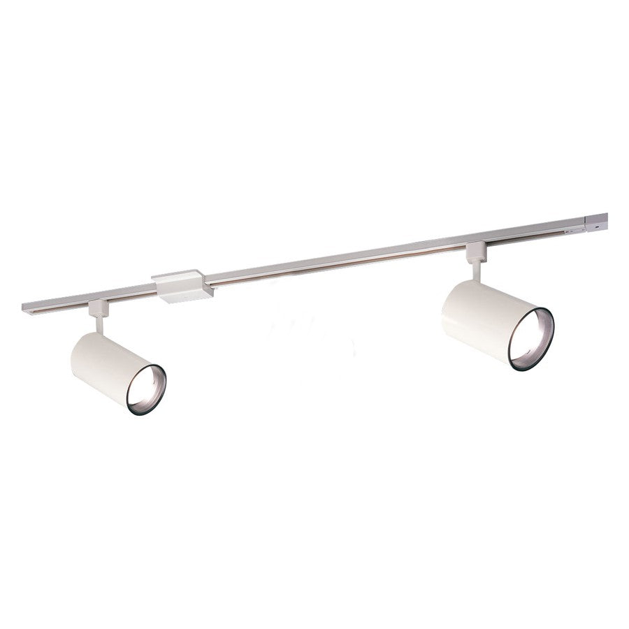 Nora 4-ft Track Pack (2) Flat Back Cyl PAR30 Track Heads, Wht - NTL-151-2H