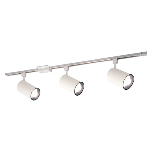 Nora 4-ft Track Pack (3) Flat Back Cyl PAR30 Track Heads, Wht - NTL-151