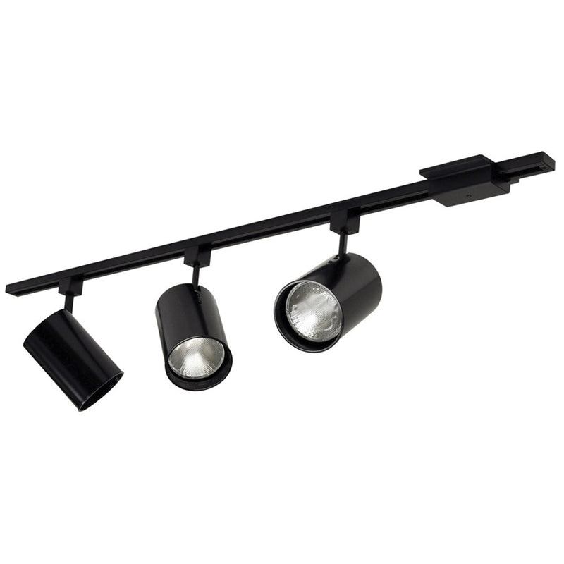 Nora 4-ft Track Pack (3) Flat Back Cyl PAR30 Track Heads, Blk - NTL-151B