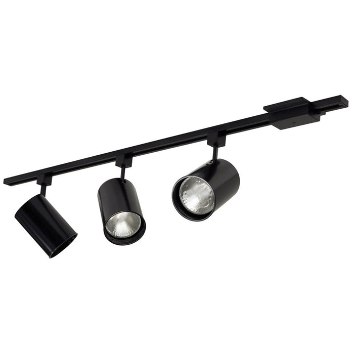 Nora 4-ft Track Pack (3) Flat Back Cyl PAR30 Track Heads, Blk - NTL-151B