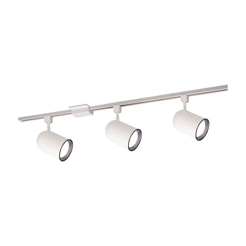 Nora 4-ft Track Pack (3) Rnd Back Cyl PAR30 Track Heads, Wht - NTL-156
