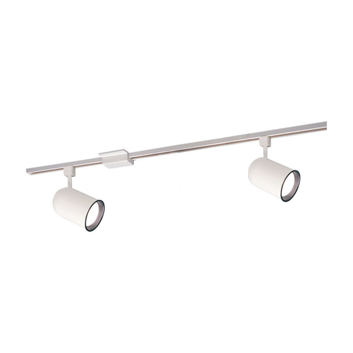 Nora 4-ft Track Pack (2) Rnd Back Cyl PAR30 Track Heads, Wht - NTL-156-2H