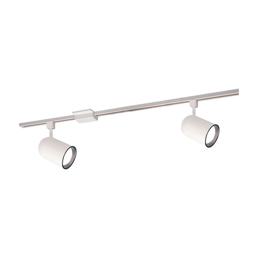 Nora 4-ft Track Pack (2) Rnd Back Cyl PAR30 Track Heads, Wht - NTL-156-2H