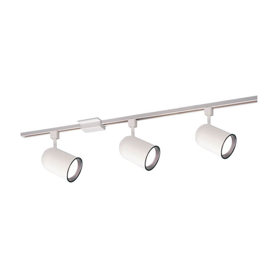 Nora 4-ft Track Pack (3) Rnd Back Cyl PAR30 Track Heads, Wht - NTL-156