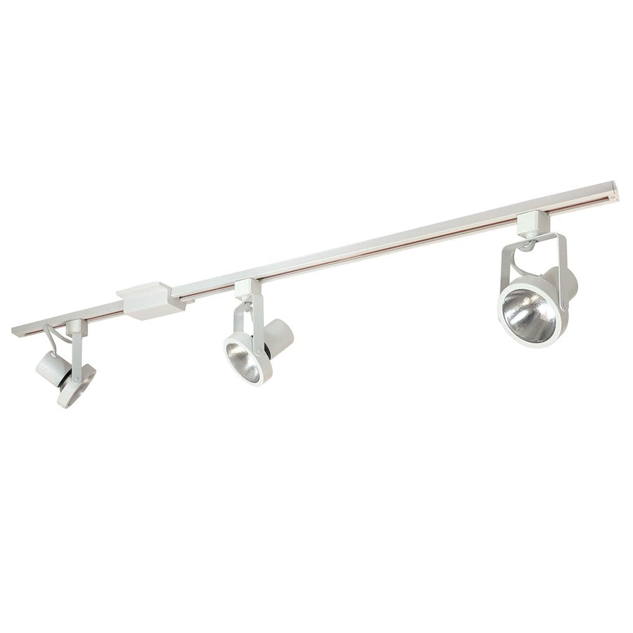 Nora 4-ft Track Pack (3) Gimbal Ring PAR30 Track Heads, Wht - NTL-158