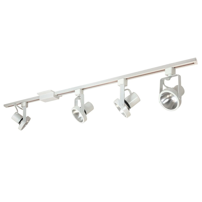 Nora 4-ft Track Pack (4) Gimbal Ring PAR30 Track Heads, Wht - NTL-158-4H