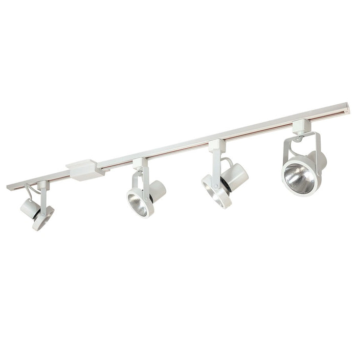 Nora 4-ft Track Pack (4) Gimbal Ring PAR30 Track Heads, Wht - NTL-158-4H