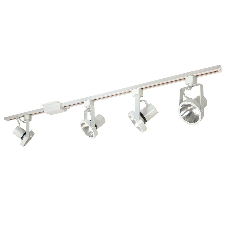 Nora 4-ft Track Pack (4) Gimbal Ring PAR30 Track Heads, Wht - NTL-158-4H