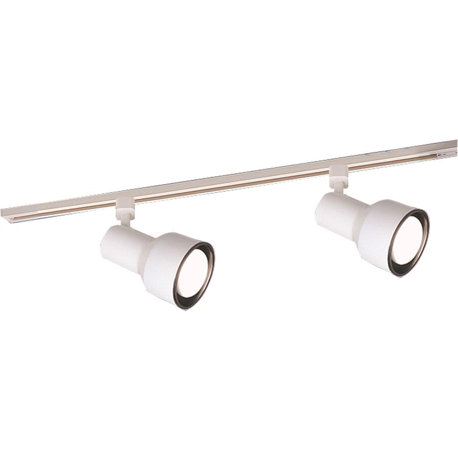 Nora 2-ft Track Pack (2) Step Cyl PAR20 Track Heads, Wht - NTL-172