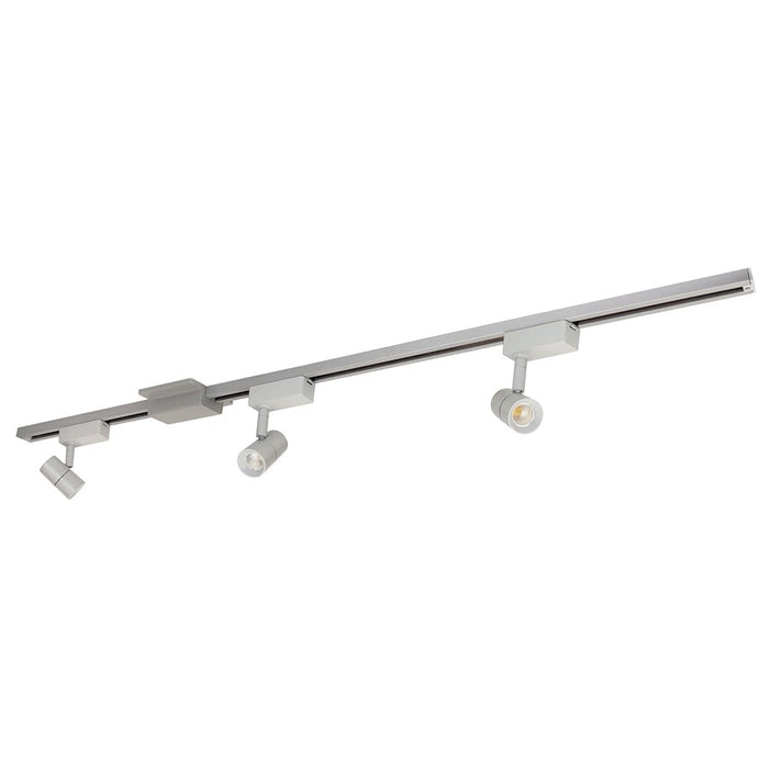 Nora 4-ft Track Pack (3) Aiden LED Track Heads, 3000K, Slvr - NTLE-850930S