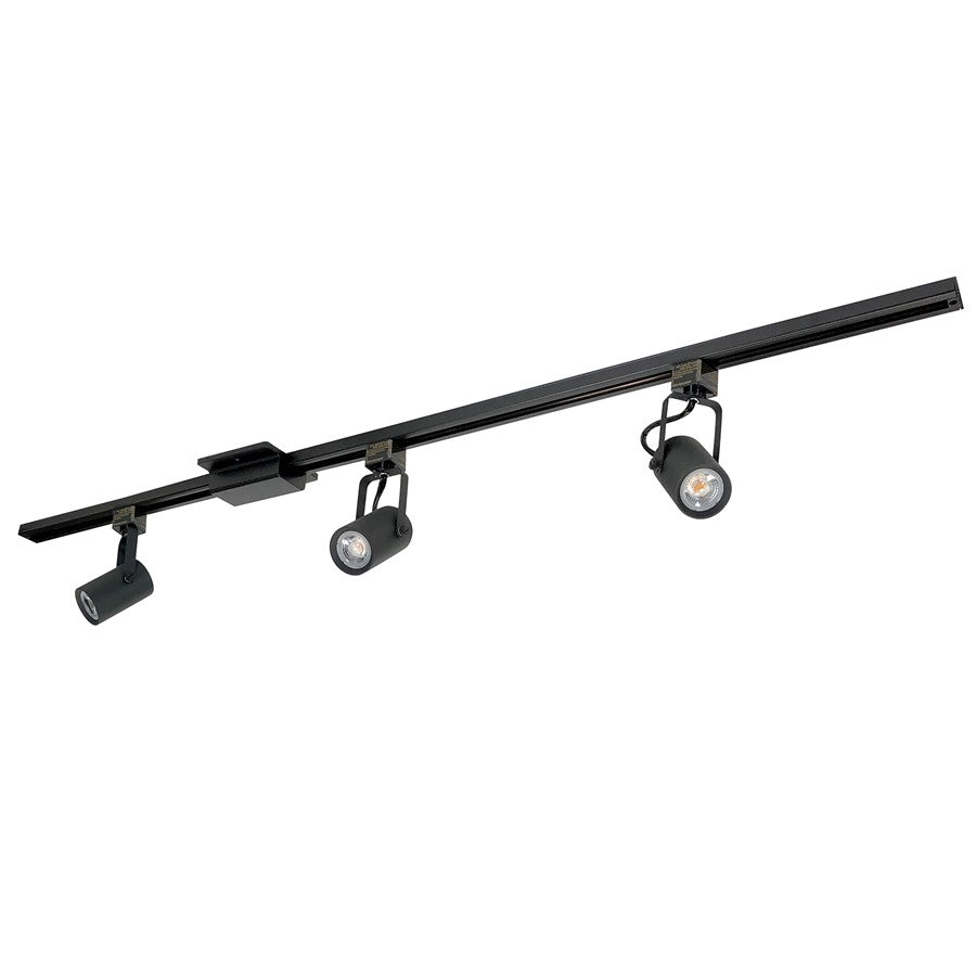 Nora 4-ft Track Pack (3) MAY LED Track Heads, 2700K, Blk - NTLE-860L92710B