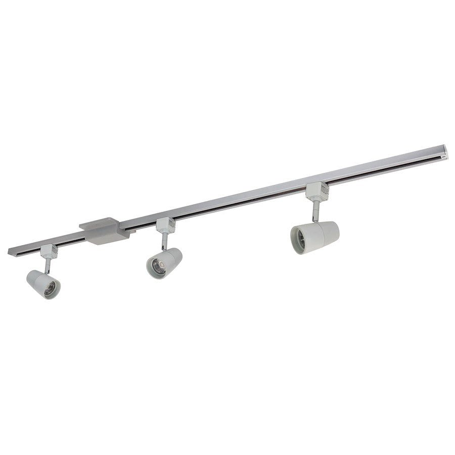 Nora 4-ft Track Pack (3) MAC LED Track Heads, 3500K, Slvr - NTLE-870935S