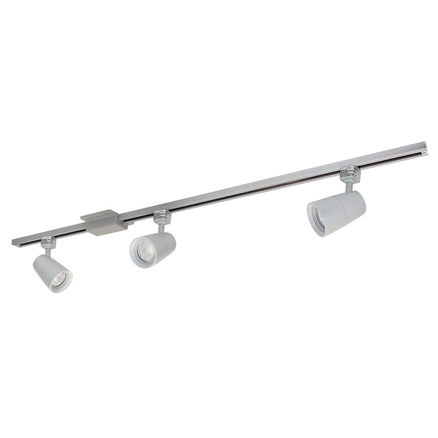 Nora 4-ft Track Pack (3) MAC XL LED Track Heads, 2700K, Slvr - NTLE-875927S