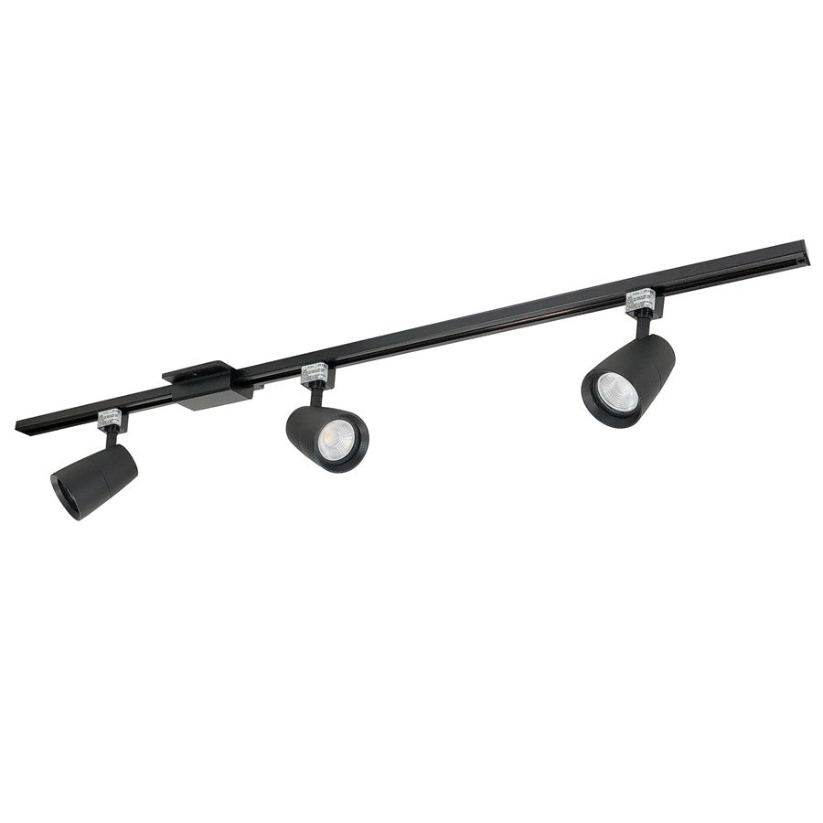 Nora 4-ft Track Pack (3) MAC XL LED Track Heads, 3500K, Blk - NTLE-875935B