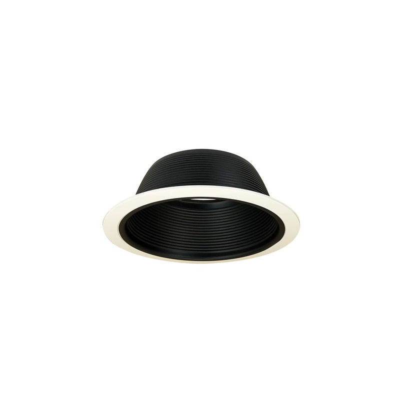 Nora Lighting 6" Br/Par30 Stepped Baffle/Plastic Ring, Black/White - NTM-30