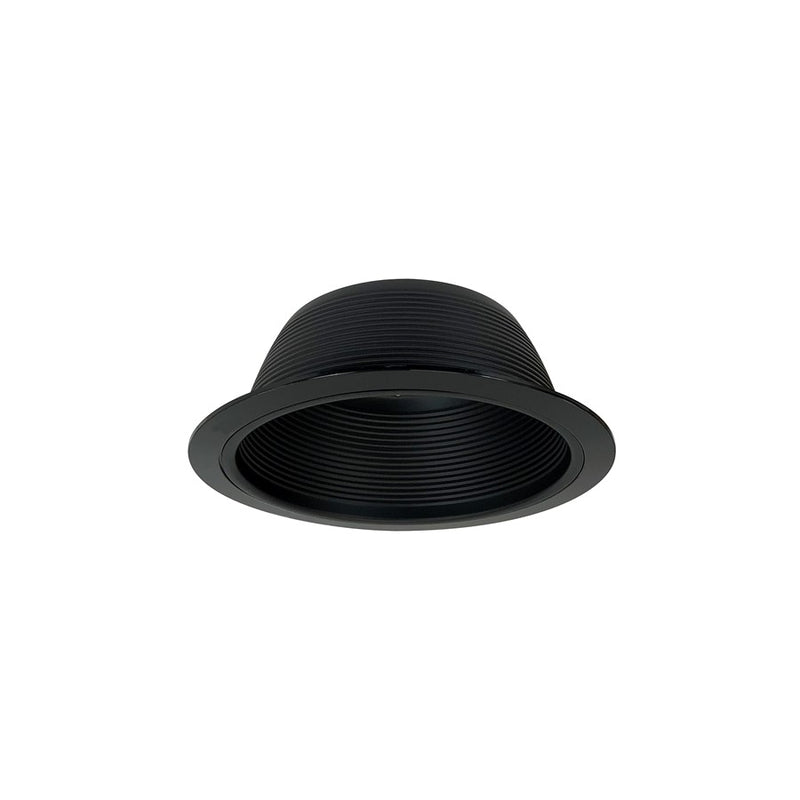 Nora Lighting 6" BR/PAR30 Stepped Baffle w/ Plastic Ring, Black, - NTM-30B