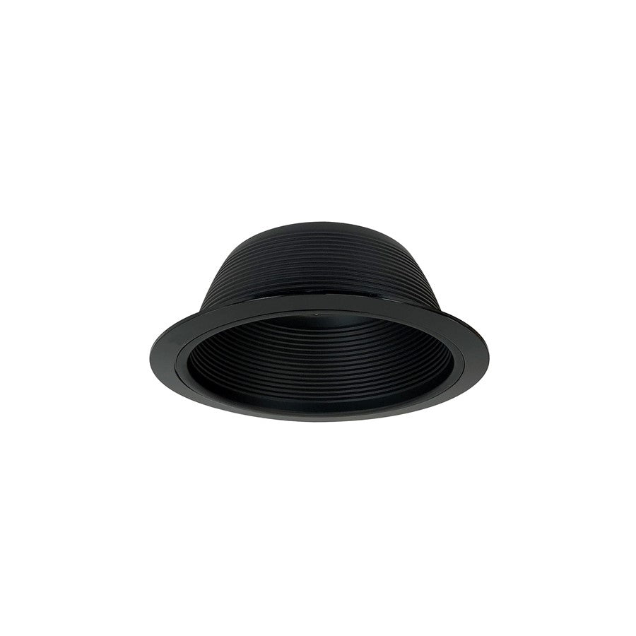 Nora Lighting 6" BR/PAR30 Stepped Baffle w/ Plastic Ring, Black, - NTM-30B