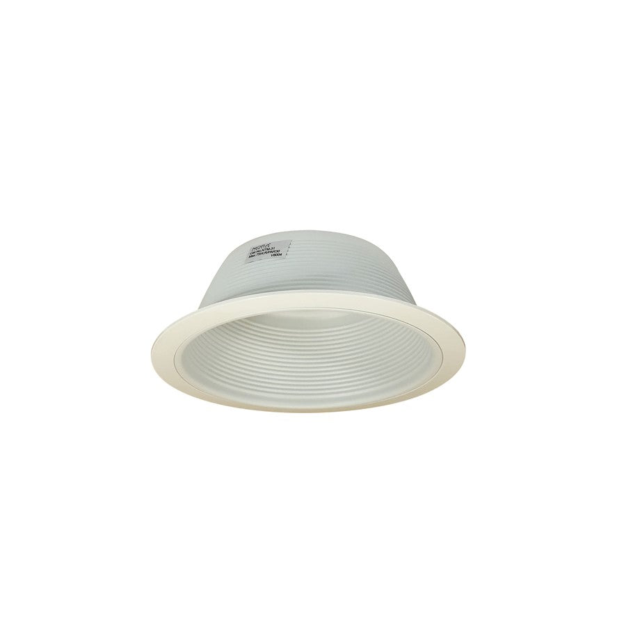 Nora Lighting 6" Br/Par30 Stepped Baffle/Plastic Ring, White - NTM-31