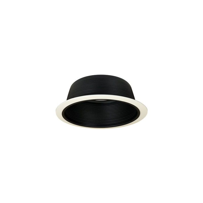 Nora Lighting 6" Stepped Baffle/Plastic Ring, Black/White - NTM-40