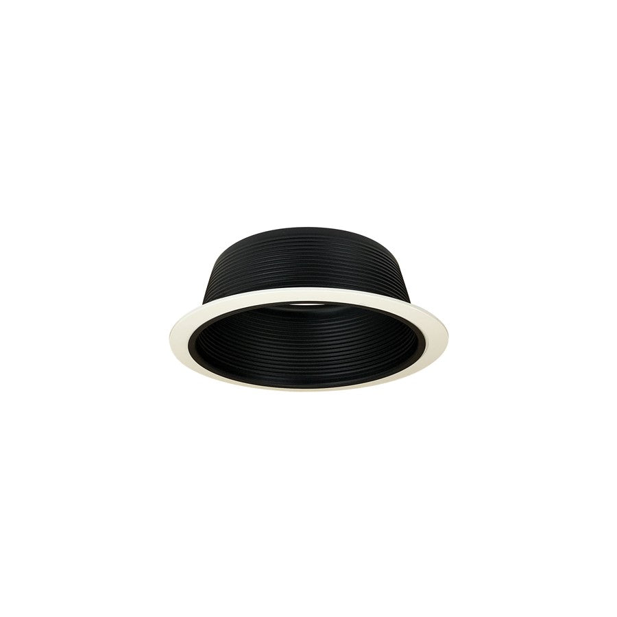 Nora Lighting 6" Stepped Baffle/Plastic Ring, Black/White - NTM-40