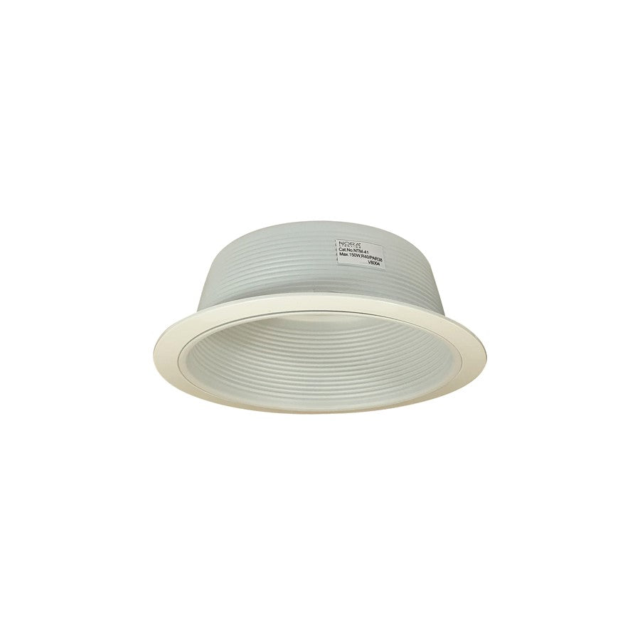 Nora Lighting 6" Stepped Baffle/Plastic Ring, White - NTM-41