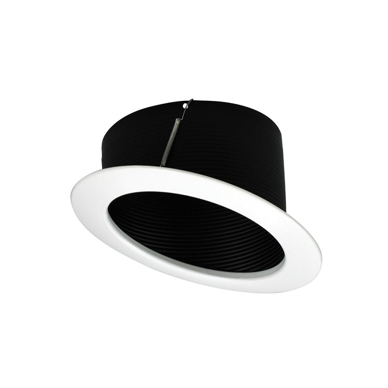 Nora Lighting 6" Sloped Metal Baffle Trim, Black/White, Black/White - NTM-615B