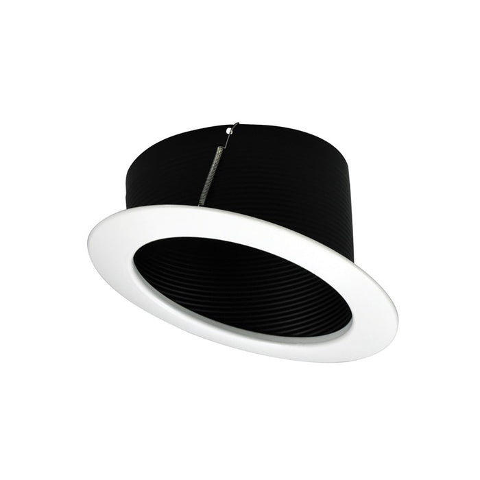 Nora Lighting 6" Sloped Metal Baffle Trim, Black/White, Black/White - NTM-615B
