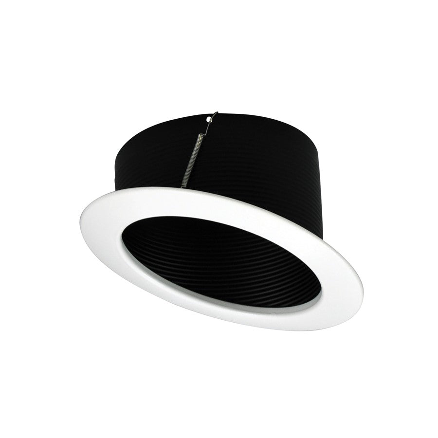 Nora Lighting 6" Sloped Metal Baffle Trim, Black/White, Black/White - NTM-615B