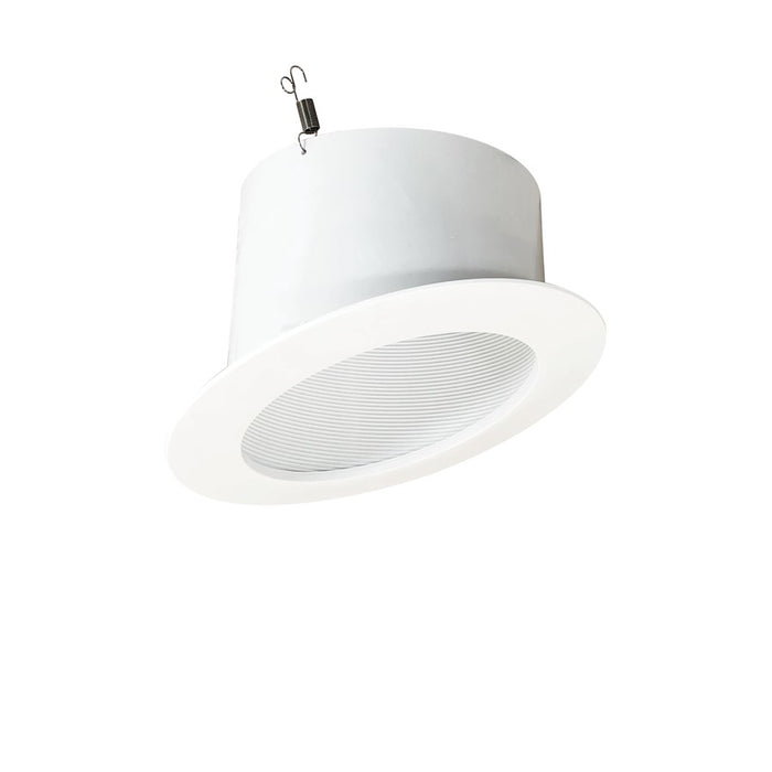 Nora Lighting 6" Sloped Metal Baffle Trim, White/White - NTM-615W