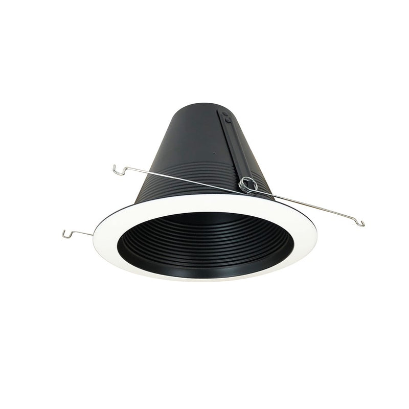 Nora Lighting 6" Air-Tight Aluminum Baffle Cone/Flange, Black/White - NTM-713BAL