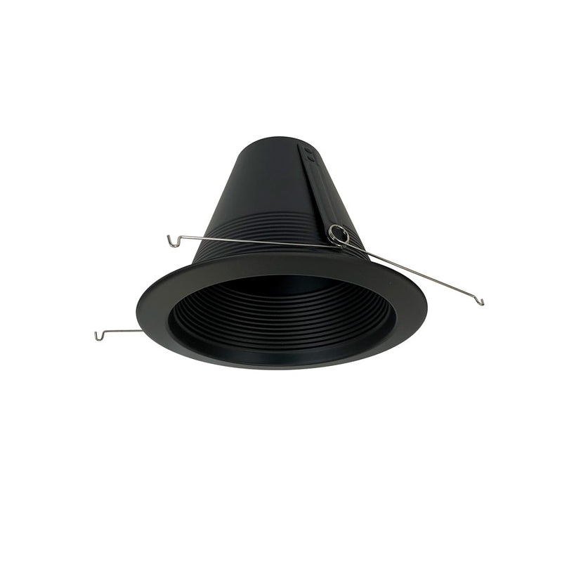 Nora 6" Air-Tight Galvanized Iron Baffle Cone/Flange, Black - NTM-713BBAL