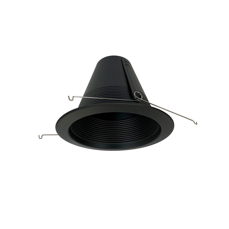 Nora 6" Air-Tight Galvanized Iron Baffle Cone/Flange, Black - NTM-713BBAL