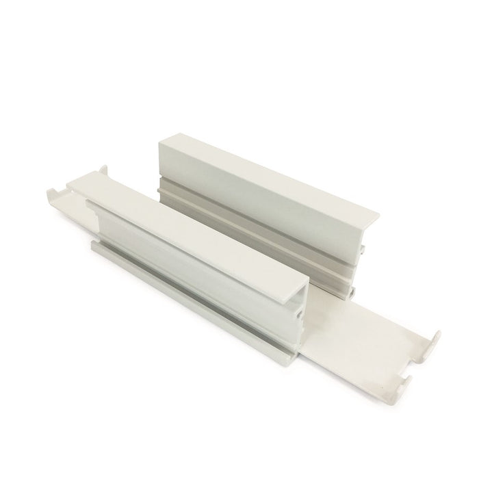 Nora Straight Connector For Recessed Track, 1 Or 2 Circuit Track, WH - NTRT-10W