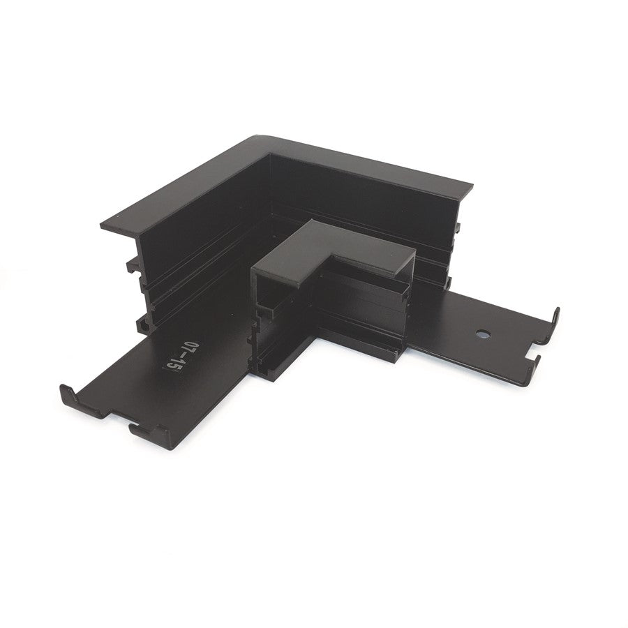 Nora L Connector For Recessed Track, 1 Or 2 Circuit Track, Black - NTRT-13B