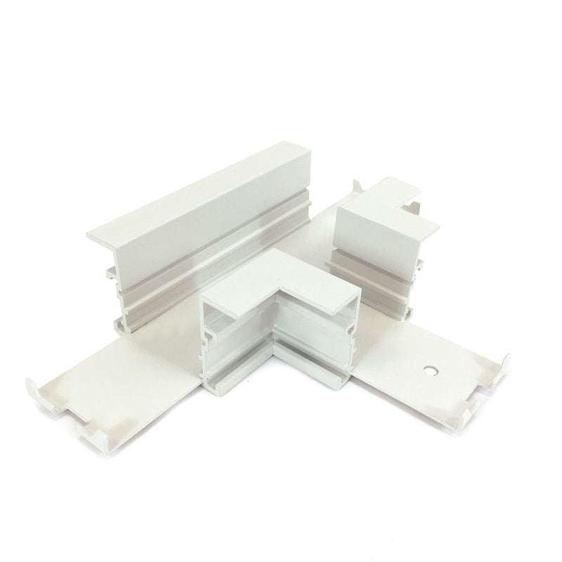 Nora T Connector For Recessed Track, 1 Or 2 Circuit Track, White - NTRT-14W