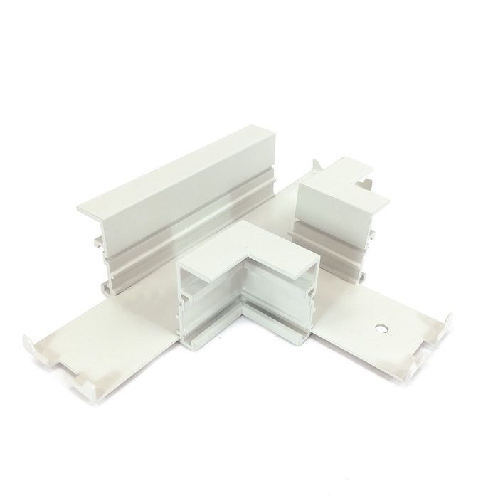 Nora T Connector For Recessed Track, 1 Or 2 Circuit Track, White - NTRT-14W
