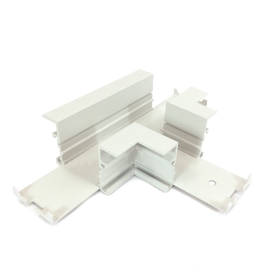 Nora T Connector For Recessed Track, 1 Or 2 Circuit Track, White - NTRT-14W