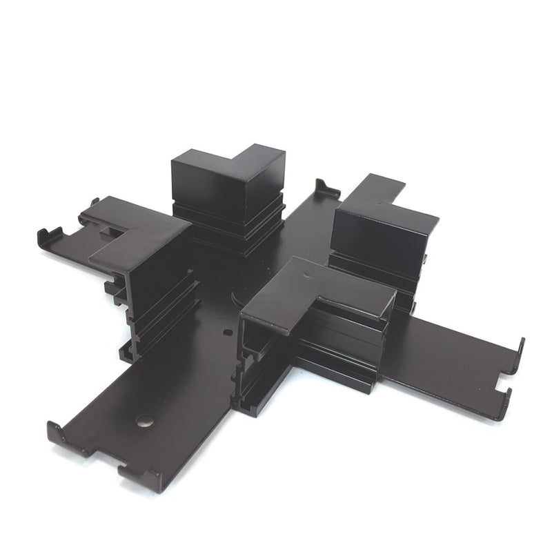 Nora X Connector For Recessed Track, 1 Or 2 Circuit Track, Black - NTRT-15B