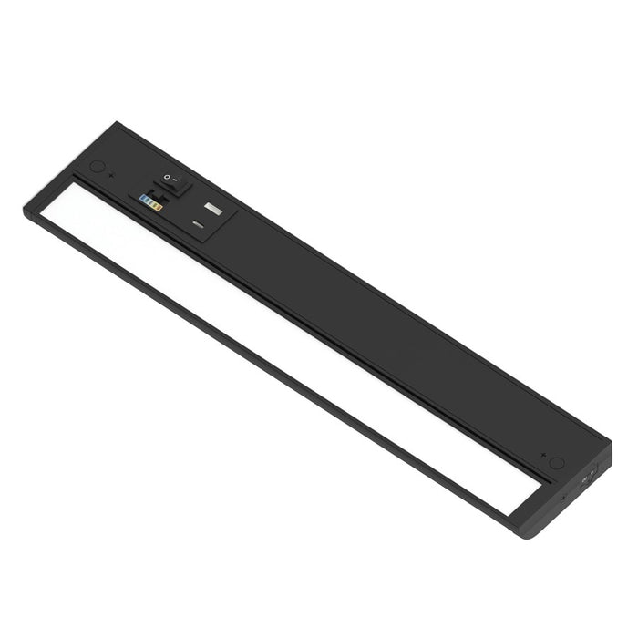Nora 16" 120V Adj LEDUR UndrCab/USB Ports, Blk - NUDA-16TWB-USB