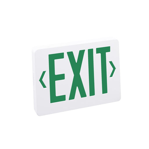 Nora Thermoplastic LED Exit Sign, Green Letters/White Housing - NX-503-LED-G