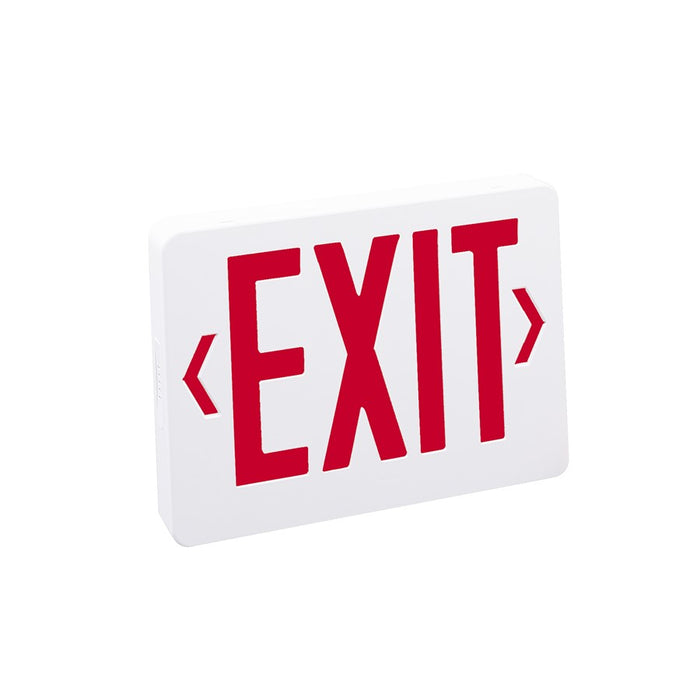 Nora Thermoplastic LED Exit Sign, Red Letters/WH, 2 Circuit - NX-504-LED-R