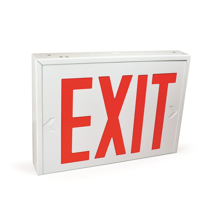Nora Steel Body Nyc Approved Exit Signs, 8" Red/WH, 1F/2F - NX-550-LEDU-R