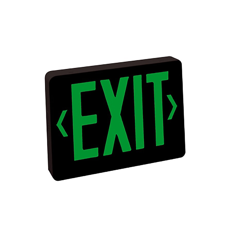 Nora Thermoplastic LED Exit Sign, Green/Black Housing, Black - NX-603-LED-BG
