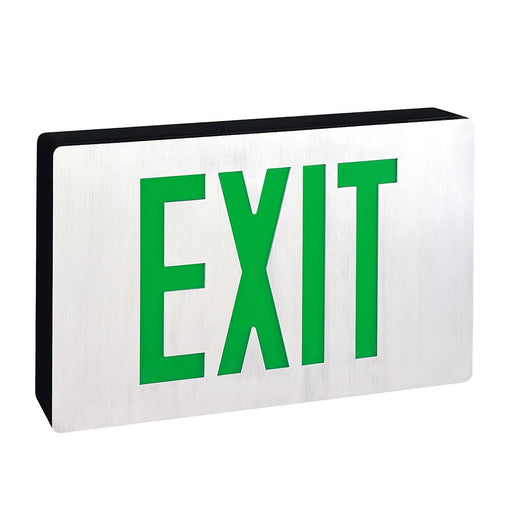Nora Die-Cast LED Self-Diagnostic Exit w/Dbl-Faced Alum, Alum - NX-616-LED-G-2F